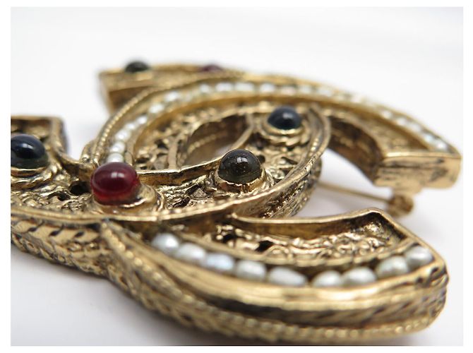NEUE CHANEL BYZANCE METIERS D'ART 2011 BROCHE GLASPASTE GRIPOIX PERLE Golden - Ansicht 7