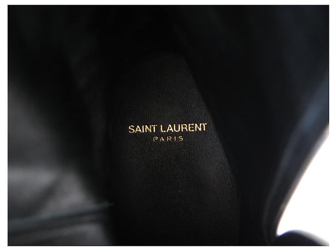 STIVALETTI SAINT LAURENT VLAD 802358 IN PELLE NERA TAGLIA 45 NUOVI Nero - vista 11
