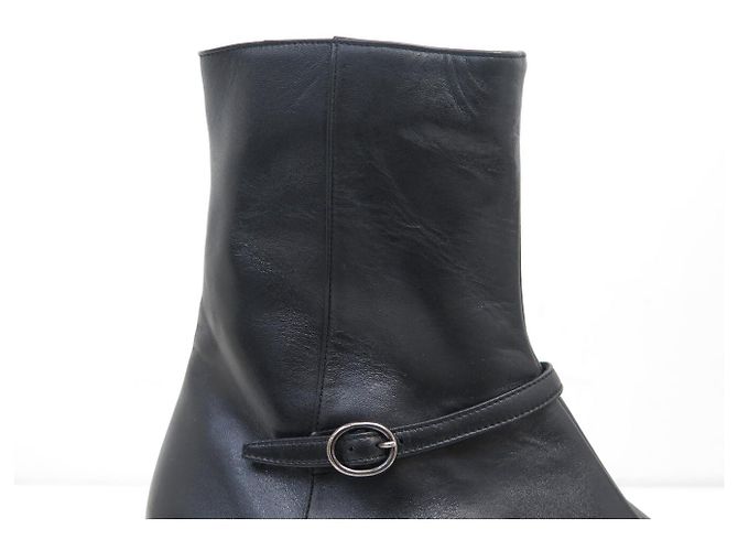 STIVALETTI SAINT LAURENT VLAD 802358 IN PELLE NERA TAGLIA 45 NUOVI Nero - vista 12