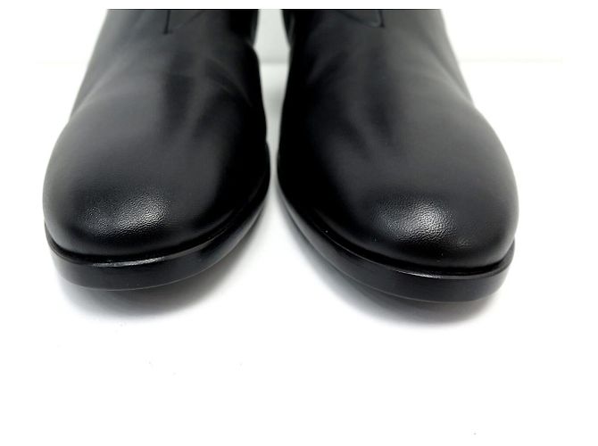 STIVALETTI SAINT LAURENT VLAD 802358 IN PELLE NERA TAGLIA 45 NUOVI Nero - vista 4