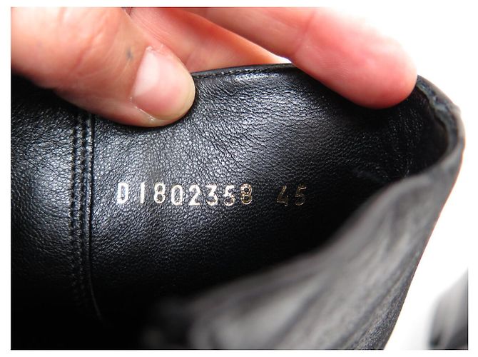 STIVALETTI SAINT LAURENT VLAD 802358 TAGLIA 45 IN PELLE NERA NUOVI Nero - vista 10