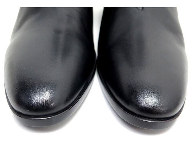 STIVALETTI SAINT LAURENT VLAD 802358 TAGLIA 45 IN PELLE NERA NUOVI Nero - vista 4