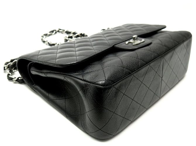 Timeless BORSA CHANEL CLASSIC TIMLESS JUMBO IN PELLE CAVIAR MATELASSÉ NERO - vista 3