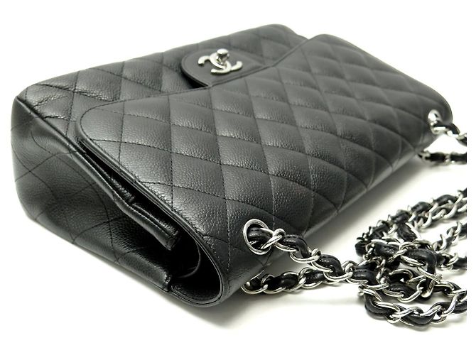 Timeless BORSA CHANEL CLASSIC TIMLESS JUMBO IN PELLE CAVIAR MATELASSÉ NERO - vista 4