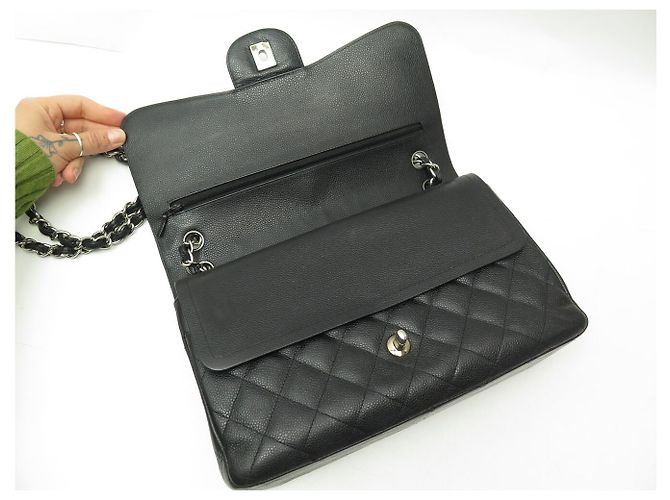 Timeless BORSA CHANEL CLASSIC TIMLESS JUMBO IN PELLE CAVIAR MATELASSÉ NERO - vista 8