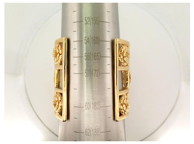 BRACCIALE VINTAGE CHANEL MANCHETTE CAGE CAMELIAS IN METALLO DORATO GOLD BANGLE CUFF D'oro - vista 8