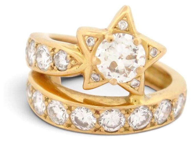 Autre Marque ANILLO STELLA CADENTE DIAMANTI 3.5CT 54 ORO GIALLO 18K 10.17G D'oro - vista 2