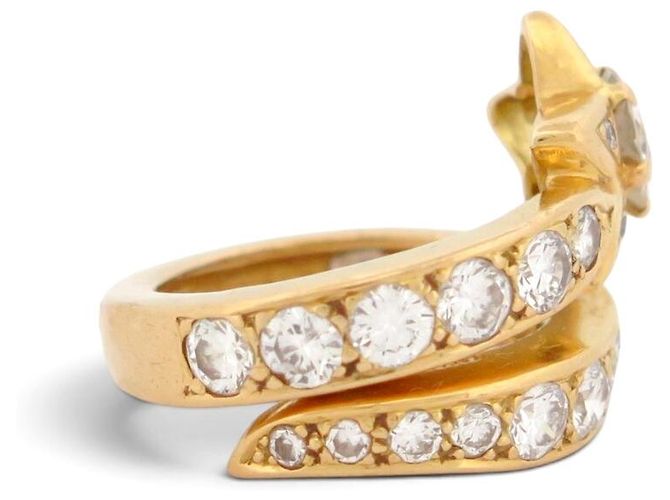 Autre Marque ANILLO STELLA CADENTE DIAMANTI 3.5CT 54 ORO GIALLO 18K 10.17G D'oro - vista 3