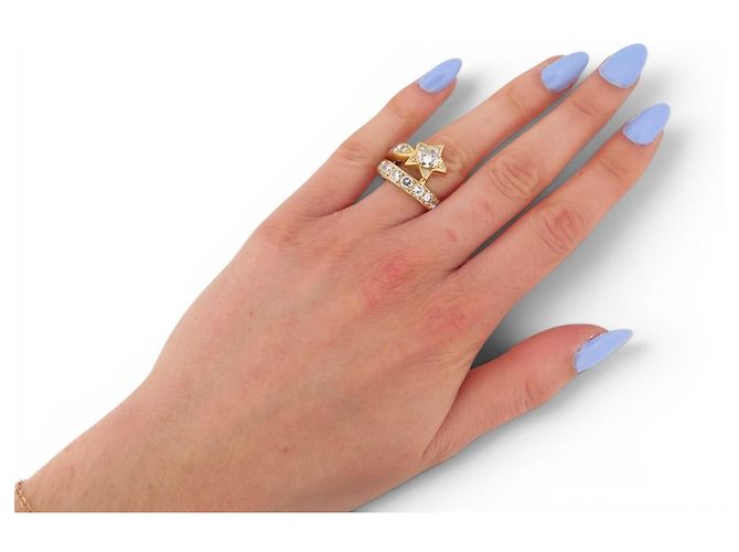 Autre Marque ANILLO STELLA CADENTE DIAMANTI 3.5CT 54 ORO GIALLO 18K 10.17G D'oro - vista 6