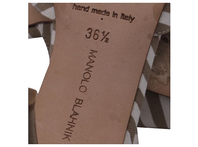 Manolo Blahnik Carolyne spitze Slingback-Pumps aus beigem Canvas - Ansicht 8