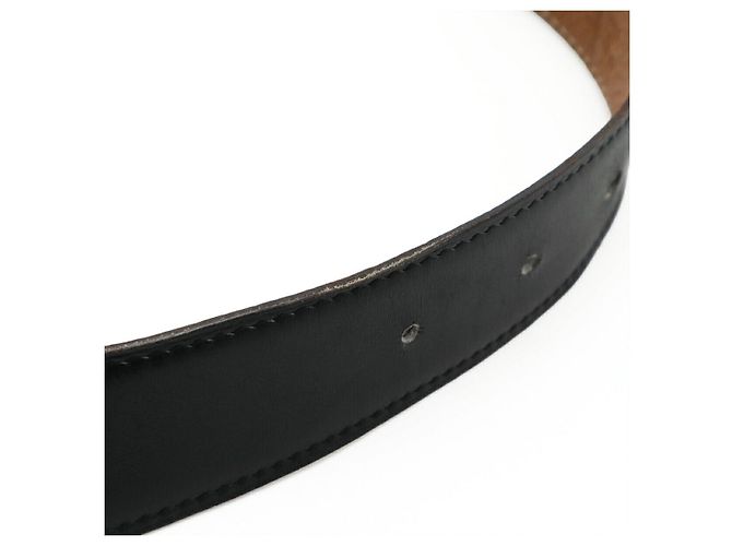 Hermès H Plate Box Calf Togo Leder Gürtel 80 Braun Schwarz - Ansicht 6