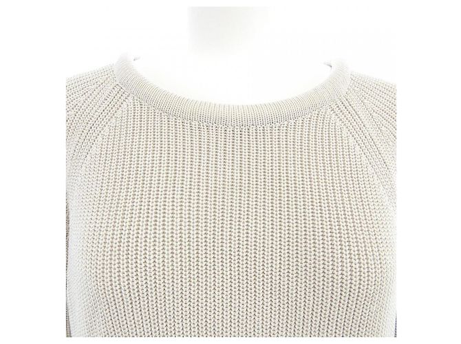 Top de punto de seda Hermès beige - vista 5