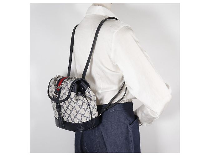 Zaino 2way Gucci Ophidia GG Supreme Grigio - vista 11