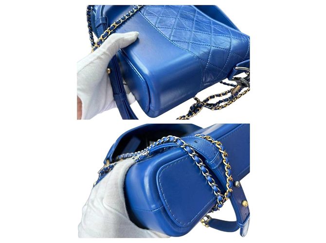 Chanel Gabrielle Borsa a Tracolla in Pelle Blu - vista 5
