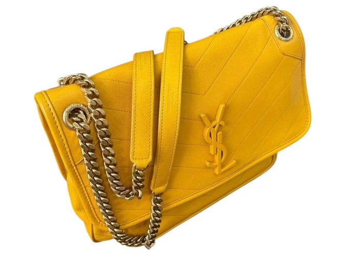 Saint Laurent Borsa a Tracolla in Pelle Gialla Giallo - vista 5