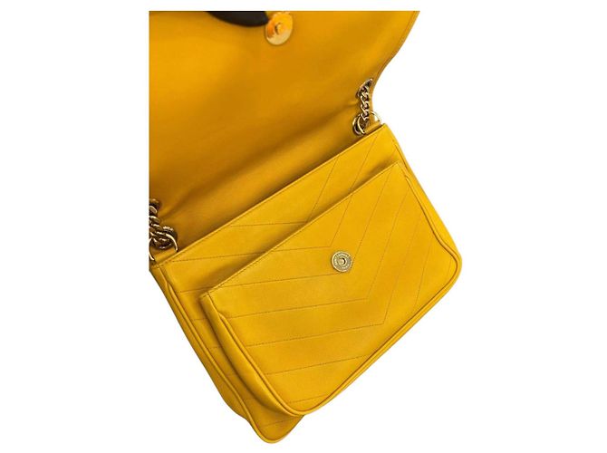 Saint Laurent Borsa a Tracolla in Pelle Gialla Giallo - vista 6