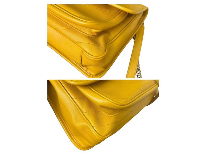 Saint Laurent Borsa a Tracolla in Pelle Gialla Giallo - vista 9