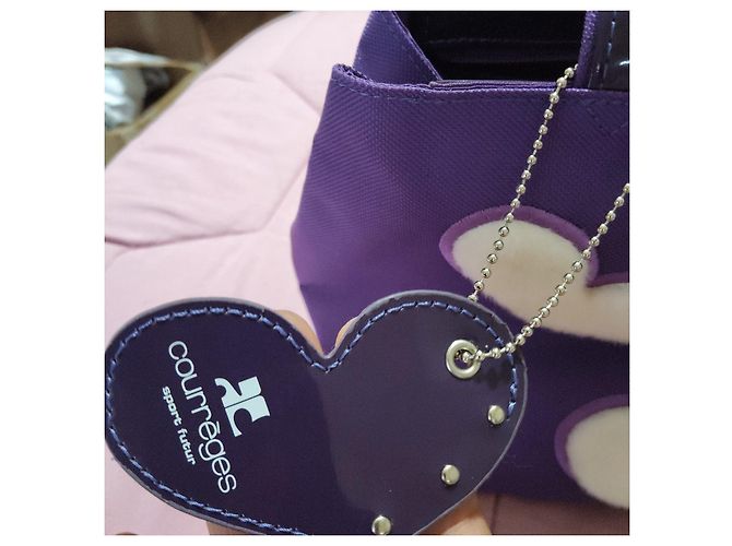 Courreges Courrèges Borsa Tote Viola con Cuori Porpora - vista 2