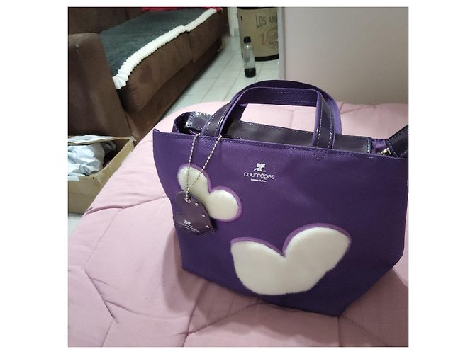 Courreges Courrèges Borsa Tote Viola con Cuori Porpora - vista 3