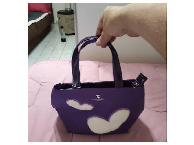 Courreges Courrèges Borsa Tote Viola con Cuori Porpora - vista 7