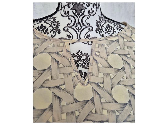 Autre Marque Vestido de seda estampado Nice Things by Paloma S. Beige - vista 2
