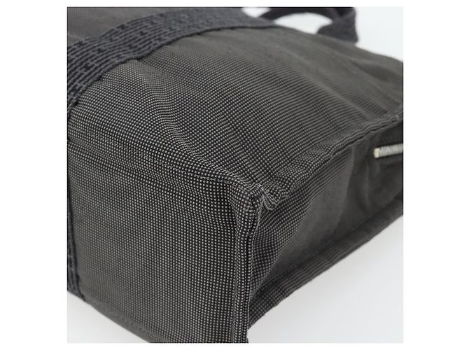 Hermès HERMES Her Line MM Handtasche Canvas Grau Silber Authentisch 181392 Braun - Ansicht 15