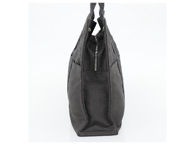 Hermès HERMES Her Line MM Handtasche Canvas Grau Silber Authentisch 181392 Braun - Ansicht 3