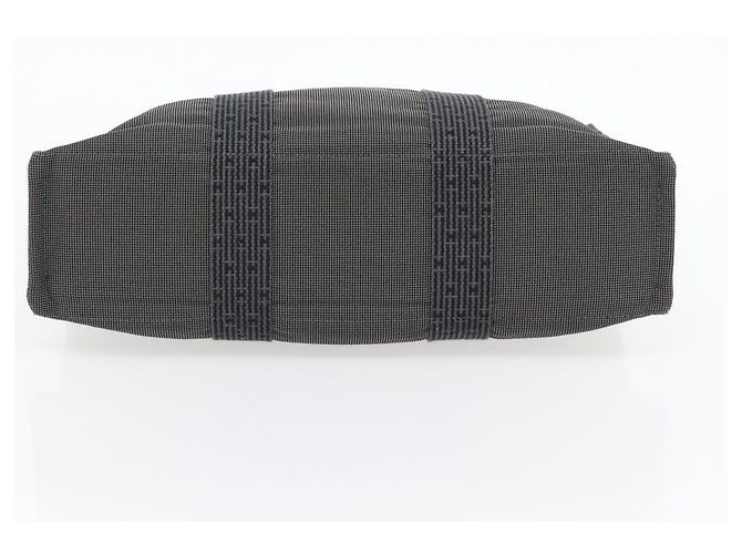 Hermès HERMES Her Line MM Handtasche Canvas Grau Silber Authentisch 181392 Braun - Ansicht 5