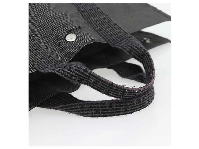 Hermès HERMES Her Line MM Handtasche Canvas Grau Silber Authentisch 181392 Braun - Ansicht 7