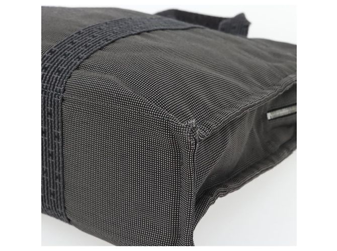 Hermès HERMES Her Line MM Handtasche Canvas Grau Silber Authentisch 181392 Braun - Ansicht 9