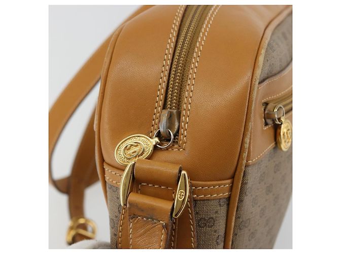 Borsa a Spalla GUCCI Micro GG Supreme PVC Beige Oro 001 56 0942 Auth BA12842 D'oro - vista 19