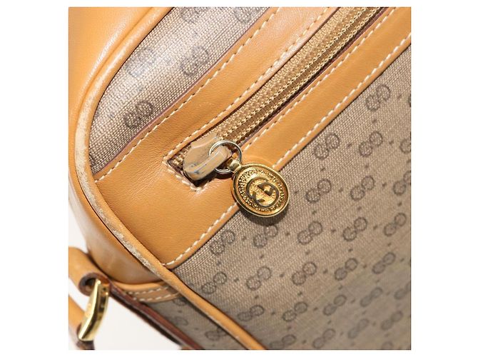 Borsa a Spalla GUCCI Micro GG Supreme PVC Beige Oro 001 56 0942 Auth BA12842 D'oro - vista 24