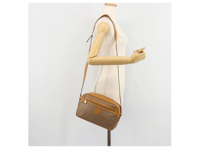 Borsa a Spalla GUCCI Micro GG Supreme PVC Beige Oro 001 56 0942 Auth BA12842 D'oro - vista 26
