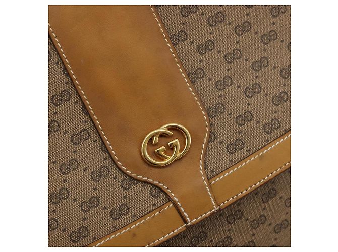 Borsa a tracolla GUCCI Micro GG Supreme PVC Beige Oro 001 261 4425 Auth ka4363 D'oro - vista 18