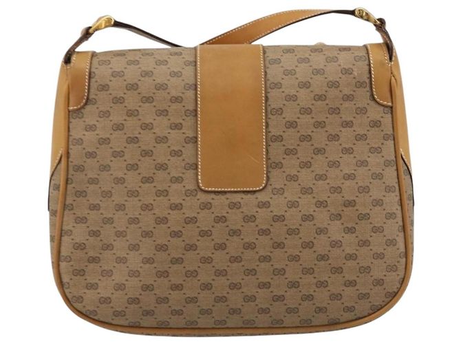 Borsa a tracolla GUCCI Micro GG Supreme PVC Beige Oro 001 261 4425 Auth ka4363 D'oro - vista 2