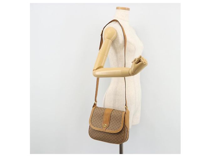 Borsa a tracolla GUCCI Micro GG Supreme PVC Beige Oro 001 261 4425 Auth ka4363 D'oro - vista 23