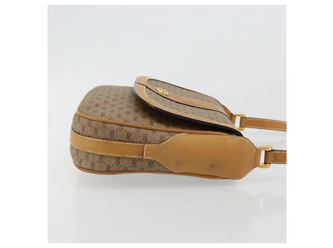 Borsa a tracolla GUCCI Micro GG Supreme PVC Beige Oro 001 261 4425 Auth ka4363 D'oro - vista 3