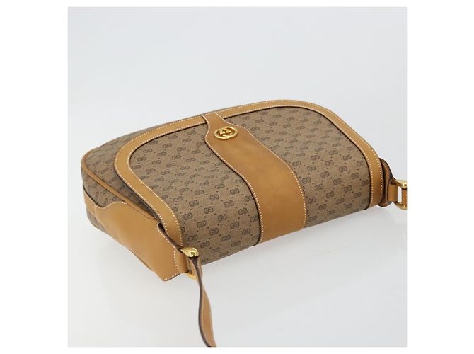 Borsa a tracolla GUCCI Micro GG Supreme PVC Beige Oro 001 261 4425 Auth ka4363 D'oro - vista 6