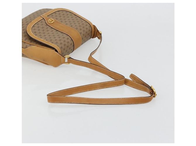 Borsa a tracolla GUCCI Micro GG Supreme PVC Beige Oro 001 261 4425 Auth ka4363 D'oro - vista 7
