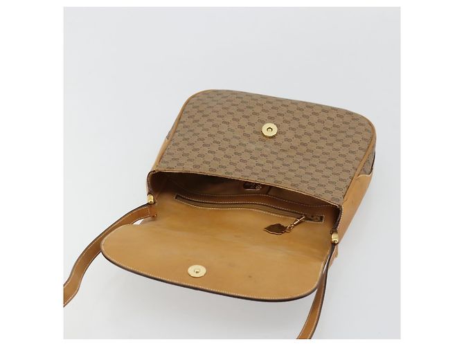 Borsa a tracolla GUCCI Micro GG Supreme PVC Beige Oro 001 261 4425 Auth ka4363 D'oro - vista 9