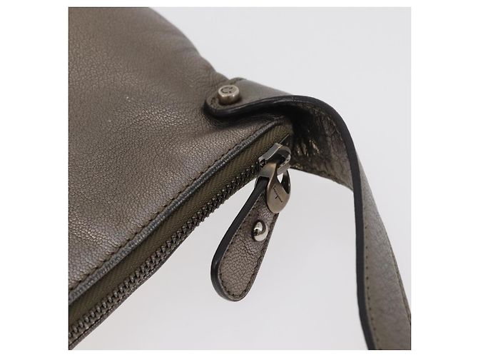 Borsa a tracolla Salvatore Ferragamo Gancini in pelle argento Auth BA12795A - vista 10