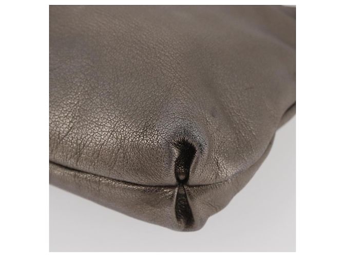 Borsa a tracolla Salvatore Ferragamo Gancini in pelle argento Auth BA12795A - vista 14