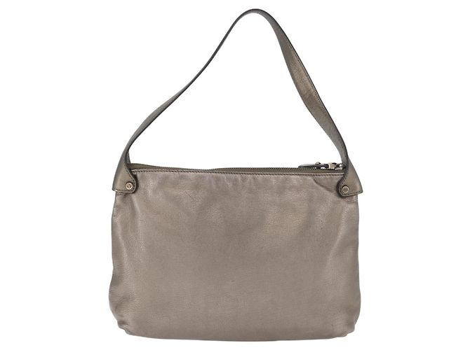 Borsa a tracolla Salvatore Ferragamo Gancini in pelle argento Auth BA12795A - vista 2