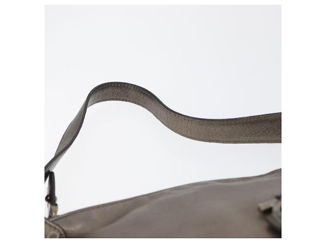 Borsa a tracolla Salvatore Ferragamo Gancini in pelle argento Auth BA12795A - vista 8