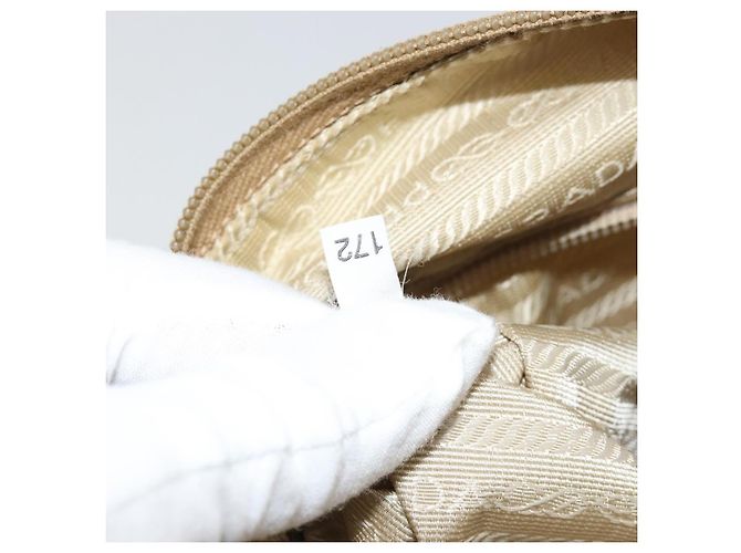 PRADA Schultertasche Nylon Beige Silber Auth 181130 - Ansicht 12