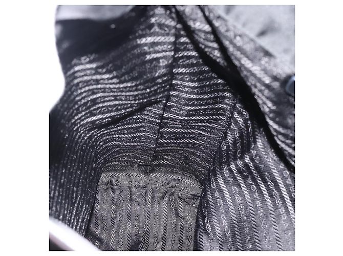PRADA Bijoux Tote Bag Nylon Schwarz Silber Authentisch ka4445A - Ansicht 19