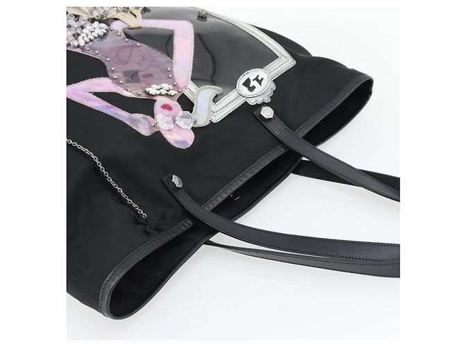 PRADA Bijoux Tote Bag Nylon Schwarz Silber Authentisch ka4445A - Ansicht 6