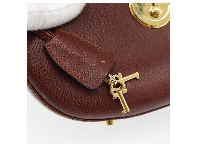 Borsa a Spalla Salvatore Ferragamo in Pelle Marrone Oro Auth BA12914 D'oro - vista 10