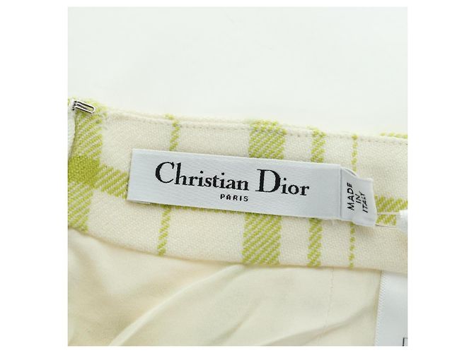 Falda Christian Dior de lana verde Auth 178033A - vista 5