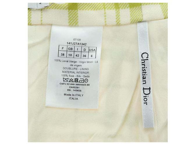 Falda Christian Dior de lana verde Auth 178033A - vista 6